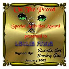 Leslie Anne's award for Birthday Kitty