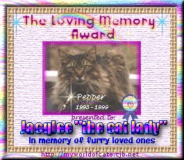 From My World of Cats in memory of Pepper and in honor of my Bridge Babies