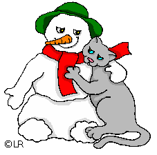 Cat and Snowman hugging