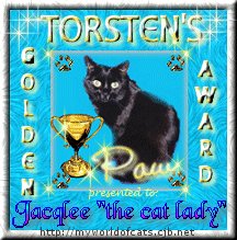 from Torsten and Lisa at My World of Cats for graphical design and animal welfare